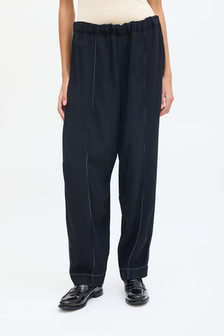 Marni Black Drop Seat Taper Leg Trouser