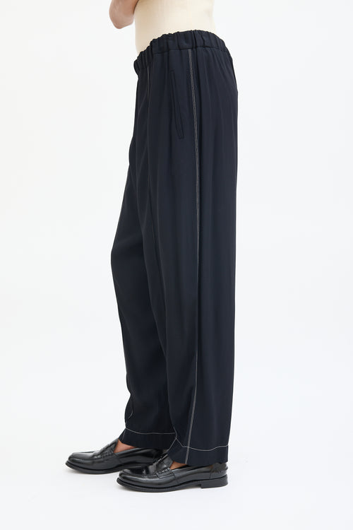 Marni Black Drop Seat Taper Leg Trouser