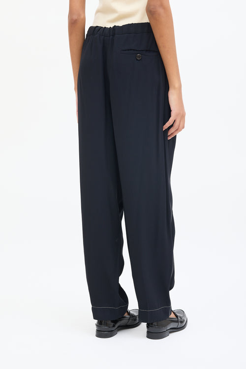 Marni Black Drop Seat Taper Leg Trouser