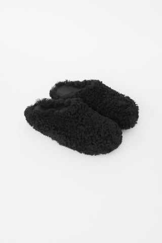 Marni Black Shearling Fussbett Sabot Mule