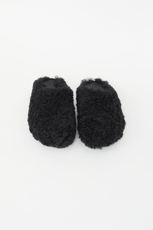 Marni Black Shearling Fussbett Sabot Mule