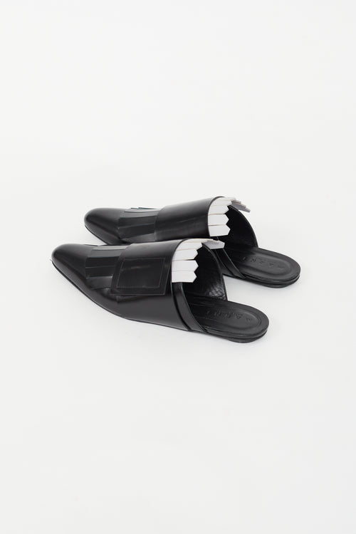 Marni Black Leather Oxford Slide