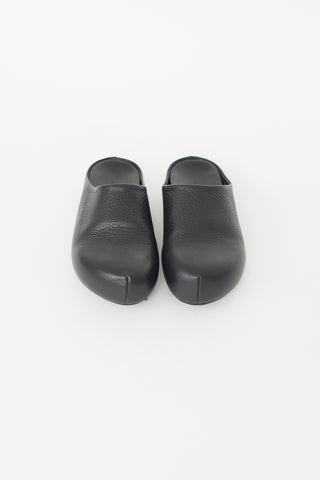 Marni Black Leather Fussbett Sabot Mule