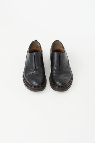 Marni Black Leather Perforated Loafer