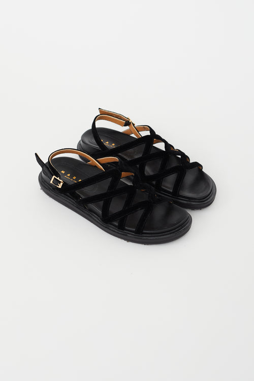 Marni Black Suede Strappy Sandal