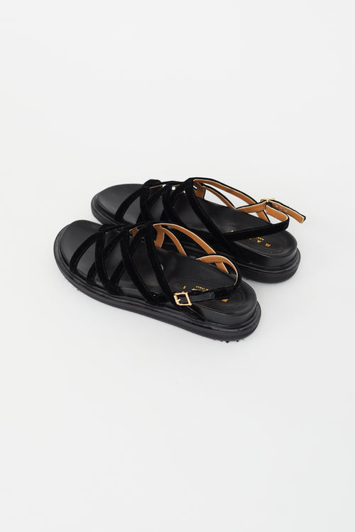 Marni Black Suede Strappy Sandal