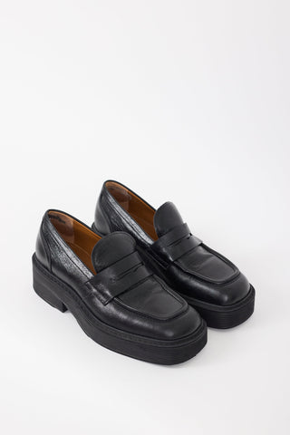 Marni Black Leather Penny Loafer