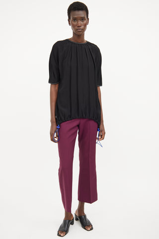 Marni Black Contrast Stitch Top