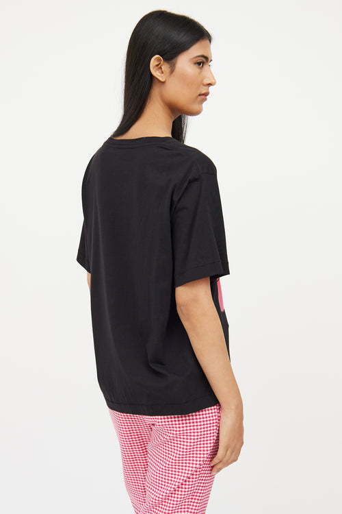 Marni Black 
Pink Floral Graphic Top