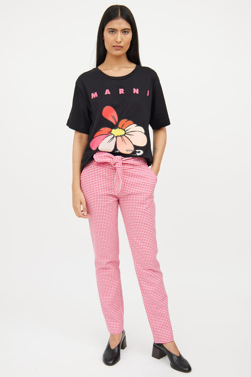 Marni Black 
Pink Floral Graphic Top