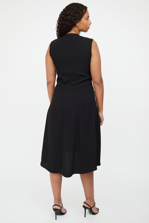 Marni Black 
Blue Ruched Sleeveless Dress