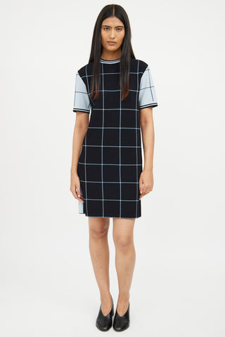 Marni Navy 
Blue Check Dress