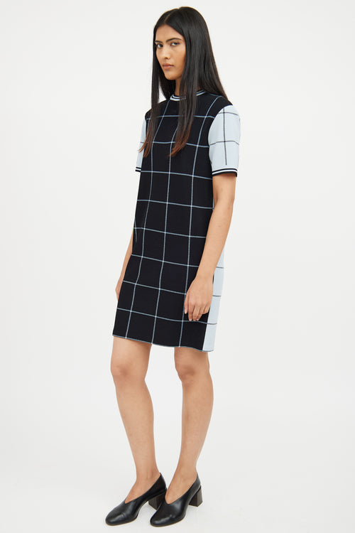 Marni Navy 
Blue Check Dress