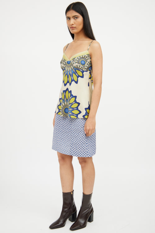 Marni Blue Multi Pattern Skirt