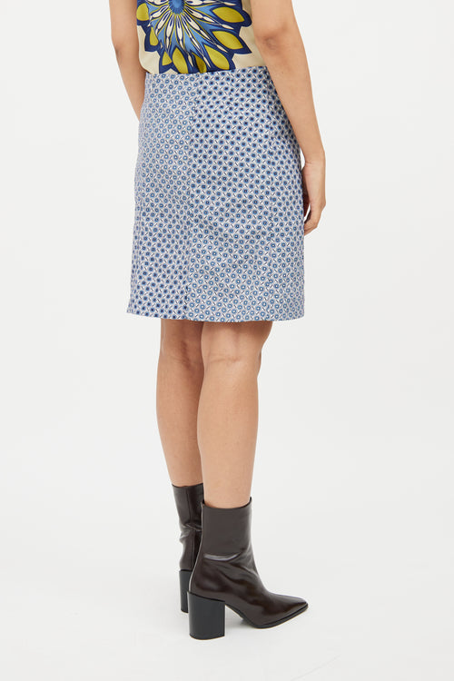 Marni Blue Multi Pattern Skirt