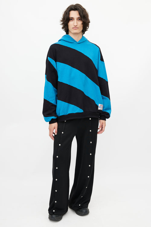 Marni Blue 
Black Stripe Oversized Hoodie