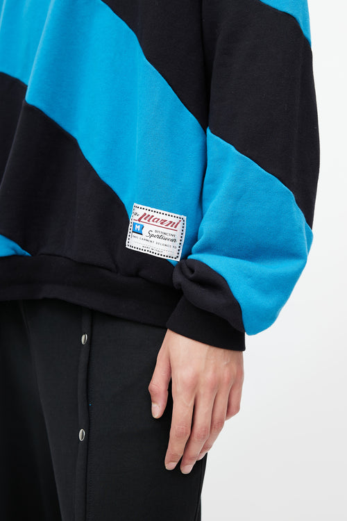 Marni Blue 
Black Stripe Oversized Hoodie