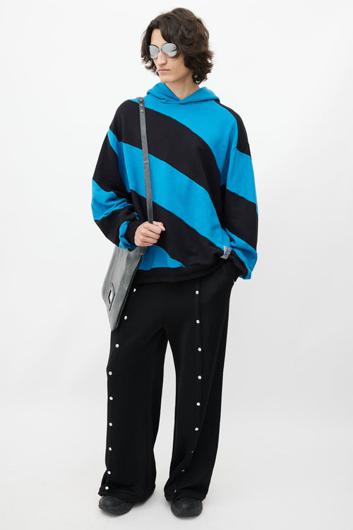 Marni Blue 
Black Stripe Oversized Hoodie