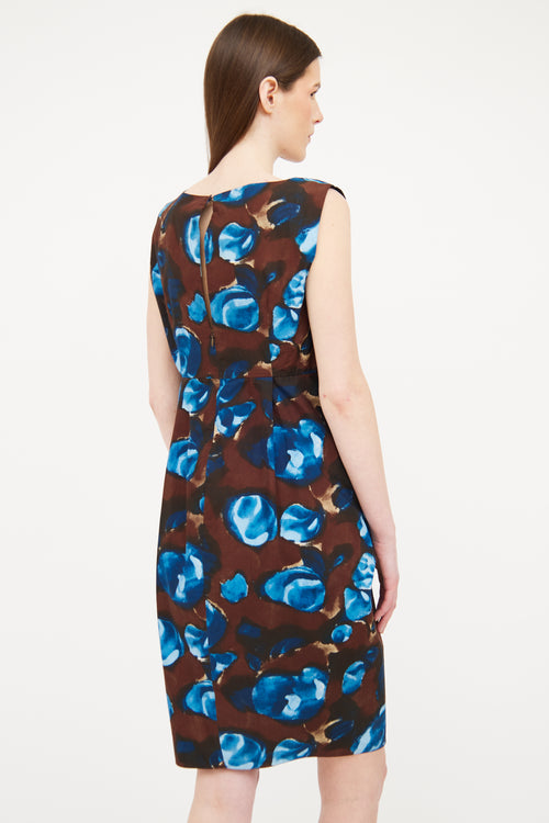 Marni Brown Cotton Floral Dress