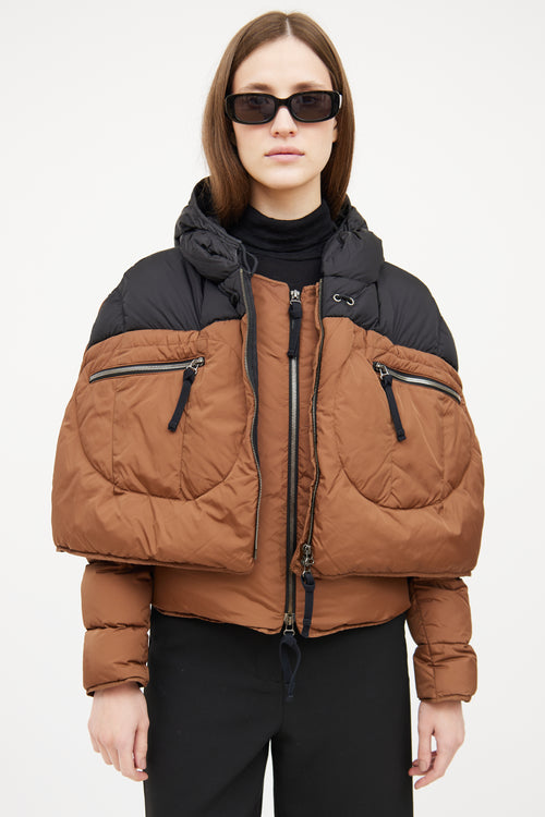 Marni 2011 Brown 
Black Down Cape Jacket