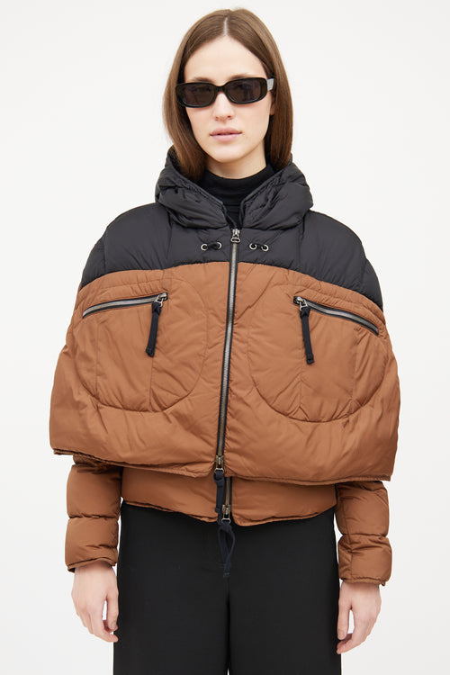 Marni 2011 Brown 
Black Down Cape Jacket