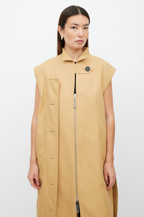 Marni Beige Modular Sleeveless Trench Coat