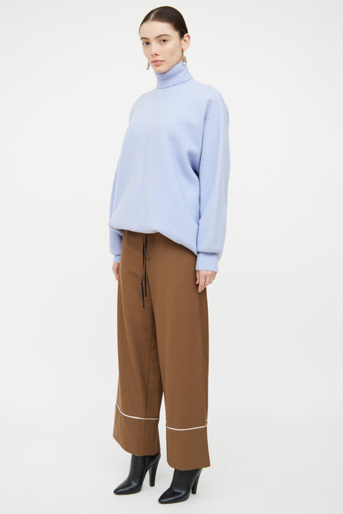 Marni Brown Wool Wide Leg Trouser