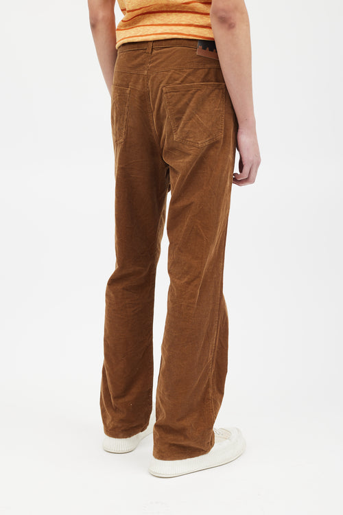 Marni Brown Straight Leg Corduroy Trouser