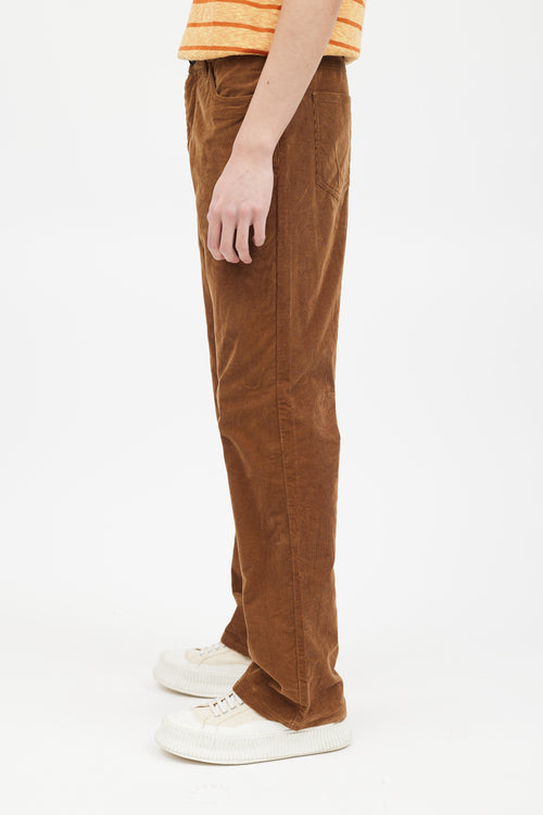 Marni Brown Straight Leg Corduroy Trouser