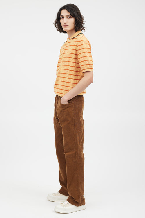 Marni Brown Straight Leg Corduroy Trouser