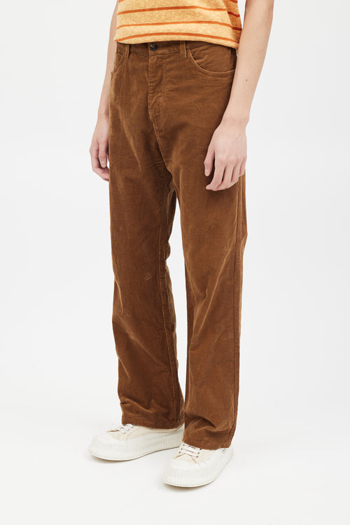 Marni Brown Straight Leg Corduroy Trouser