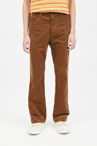 Marni Brown Straight Leg Corduroy Trouser