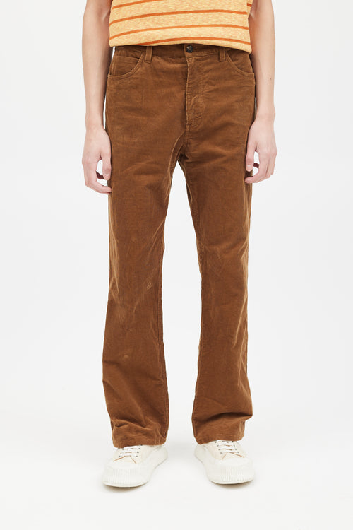 Marni Brown Straight Leg Corduroy Trouser