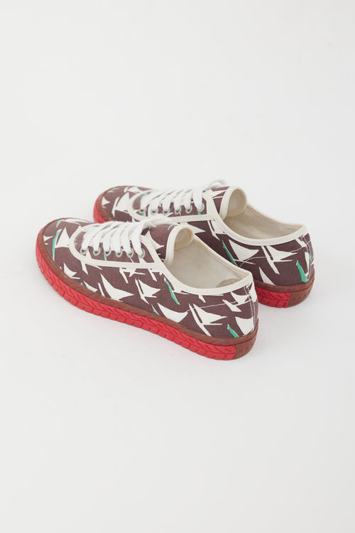 Marni Brown Multi Patterned Canvas Sneaker