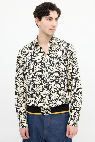 Marni Cream 
Black Printed Shirt