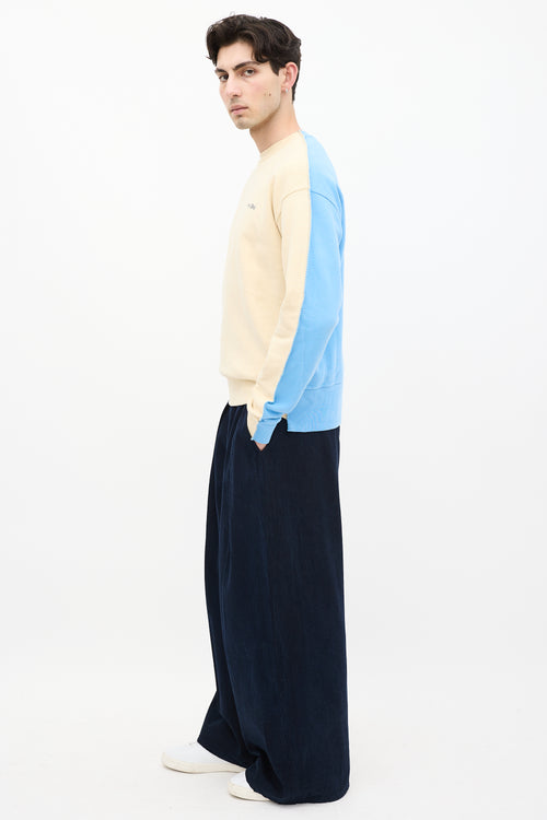 Marni Cream 
Blue Stitched Trim Sweatshirt