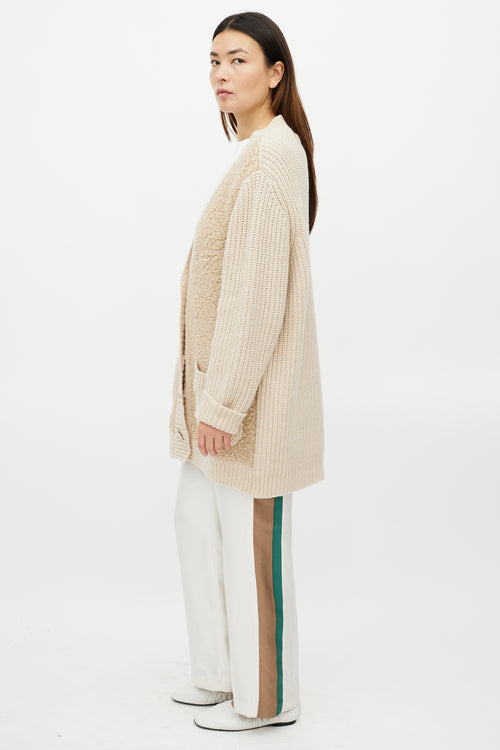 Marni Cream Felted Cashmere Cardigan