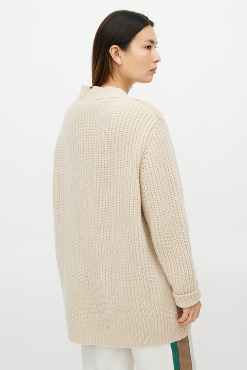 Marni Cream Felted Cashmere Cardigan