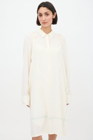 Marni Cream 
Green Shirt Dress