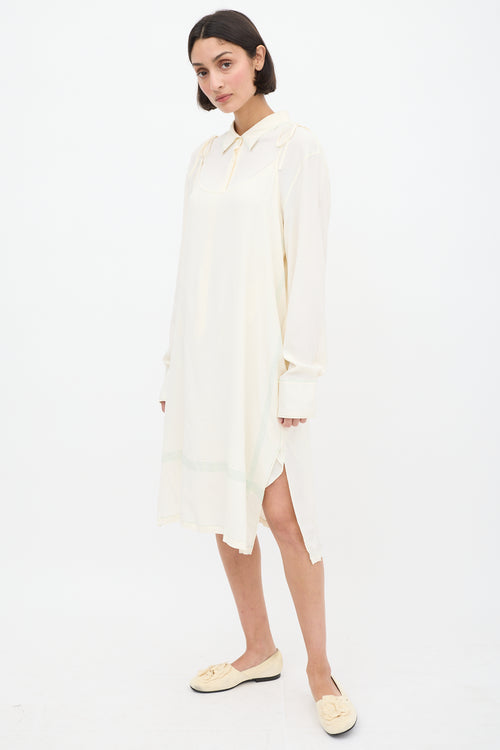 Marni Cream 
Green Shirt Dress