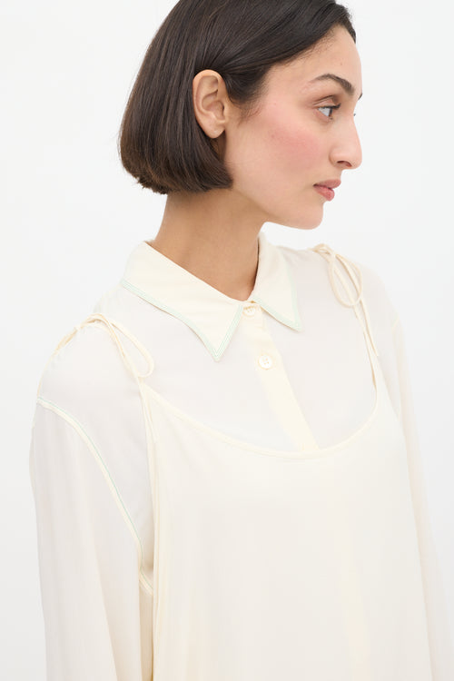 Marni Cream 
Green Shirt Dress