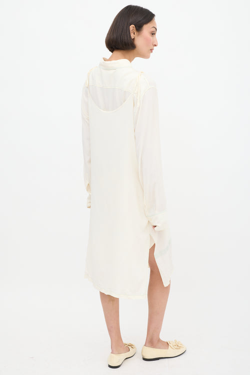 Marni Cream 
Green Shirt Dress