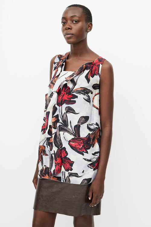 Marni Cream 
Multicolour Floral Silk Top