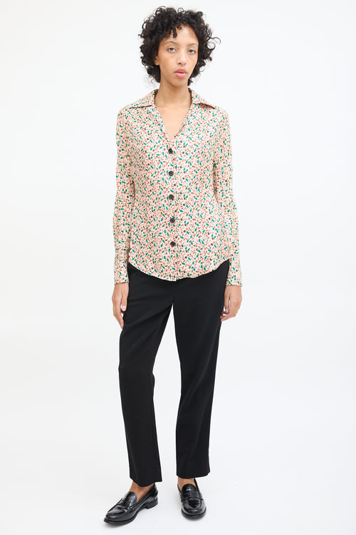 Marni Cream 
Multicolour Silk Floral Shirt