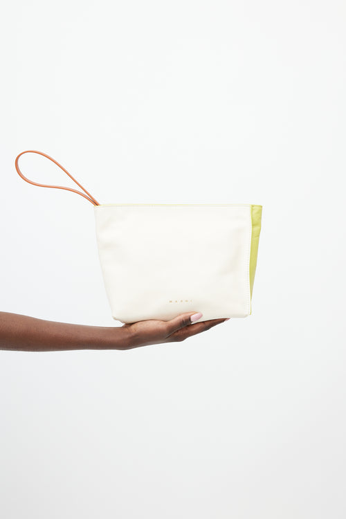 Marni Cream 
Yellow Museo Leather Pouch