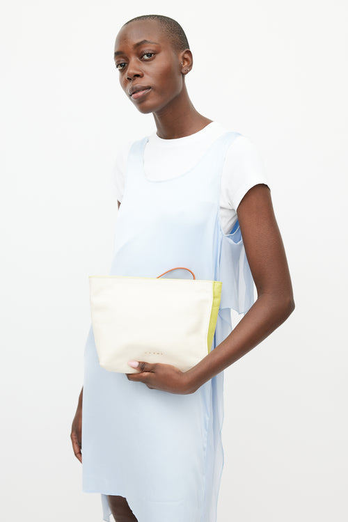 Marni Cream 
Yellow Museo Leather Pouch