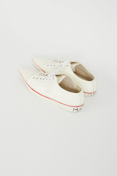 Marni Cream Patent Pointed Toe Sneaker