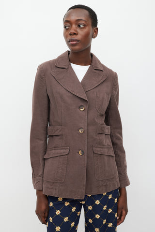 Marni Dark Brown Cotton Blazer