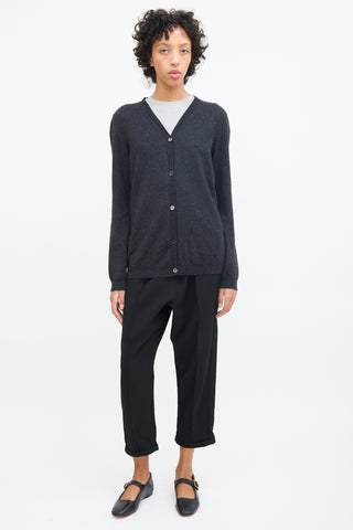 Marni Dark Grey Cashmere V-Neck Cardigan