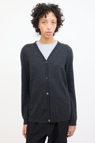 Marni Dark Grey Cashmere V-Neck Cardigan